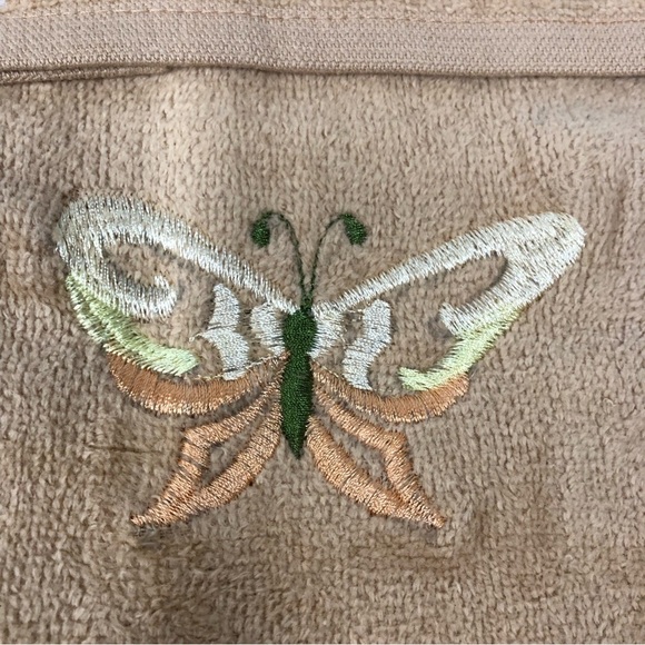 Bathroom towel set 3 pack embroidered butterflies 100% cotton - Picture 2 of 7